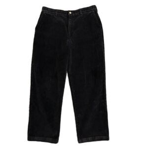 Savanne Black Wide Wale Corduroy Straight Leg Trousers Pants Size 33 X 27.5"